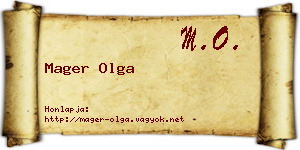 Mager Olga névjegykártya